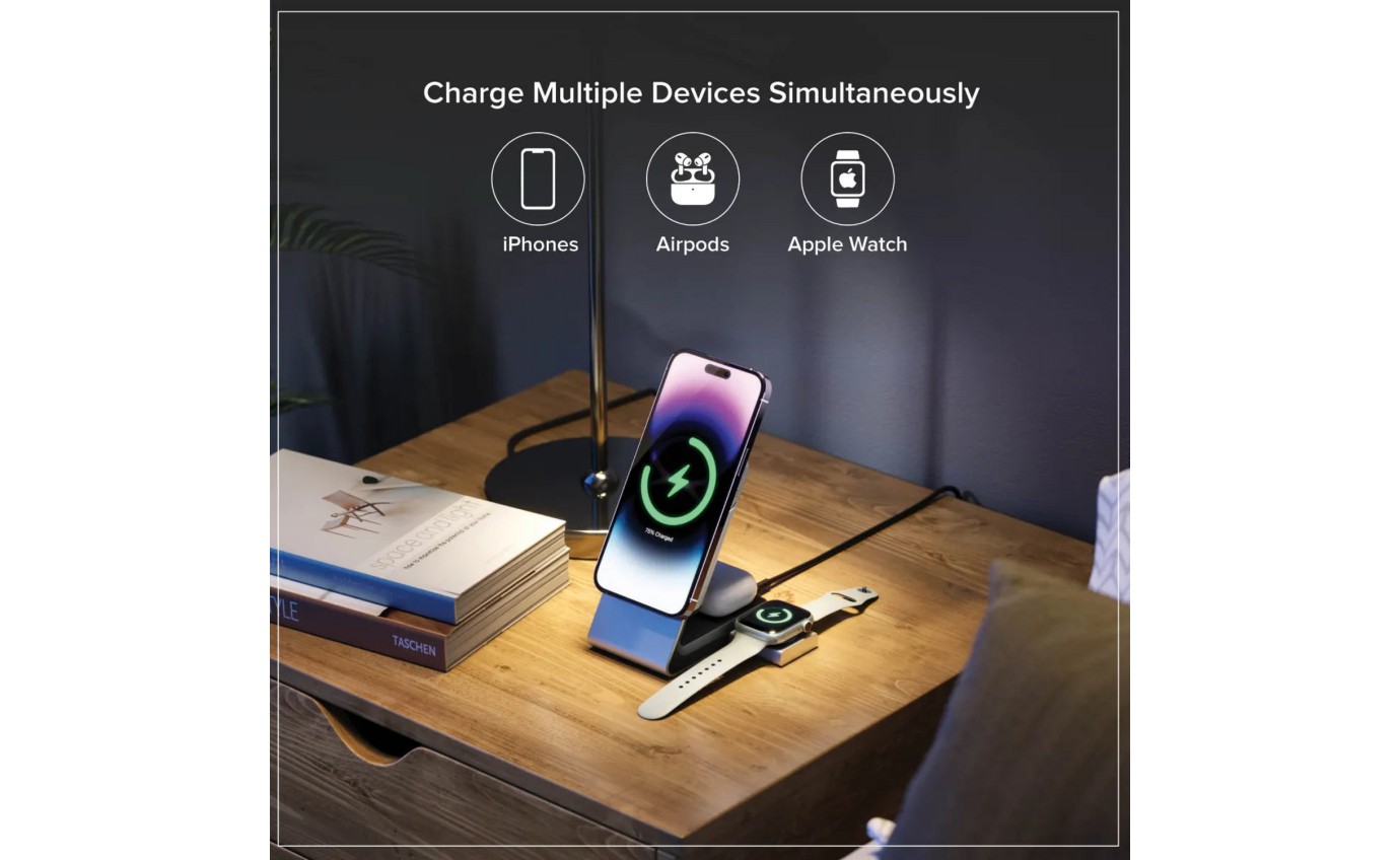 ALOGIC 3-in-1 Magnetic Charging Dock with Power Bank (Black) MSPBDDAWCG