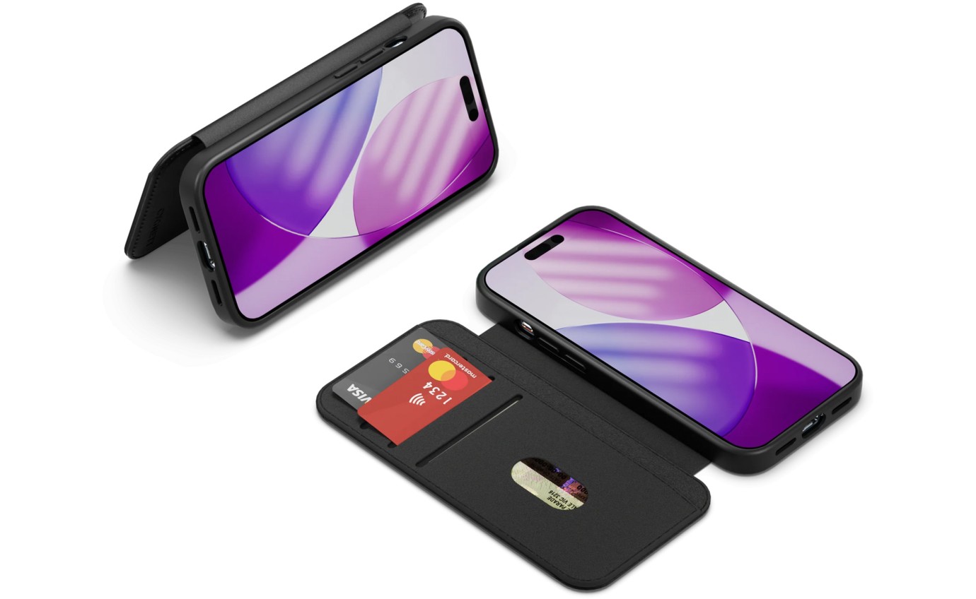 Cygnett MagWallet Magnetic Leather Wallet Case for iPhone 17 Pro (Black) 11901341001