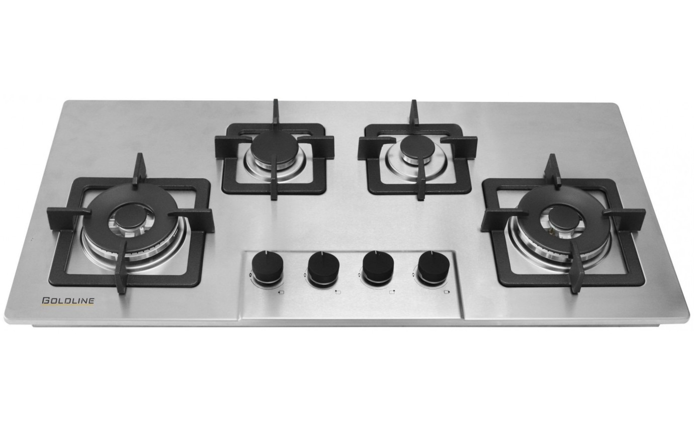 Goldline 93cm 4 Burner Gas Cooktop (Stainless Steel) SAB4GLSS
