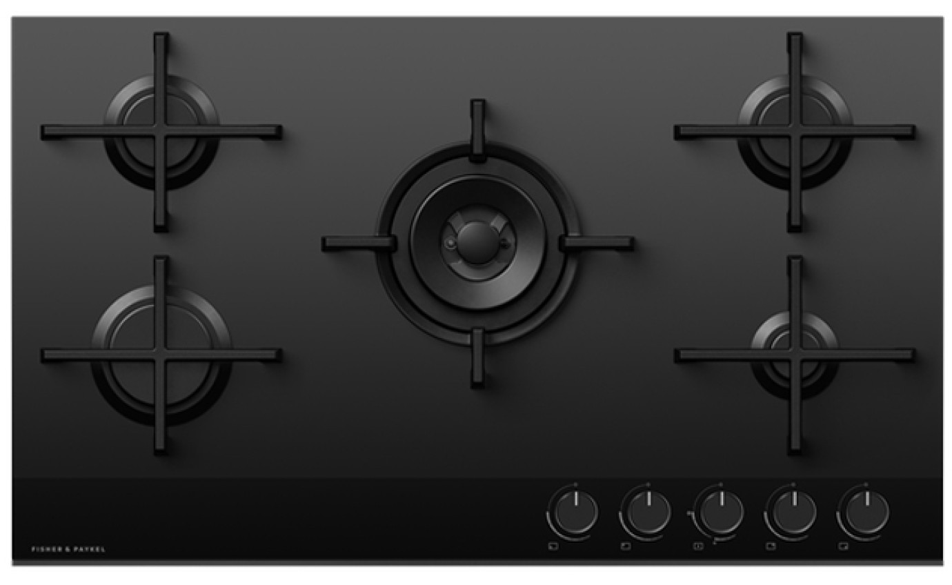 Fisher & Paykel 90cm Series 9 5 Burner Gas Cooktop, Natural Gas CG905DNGGB4