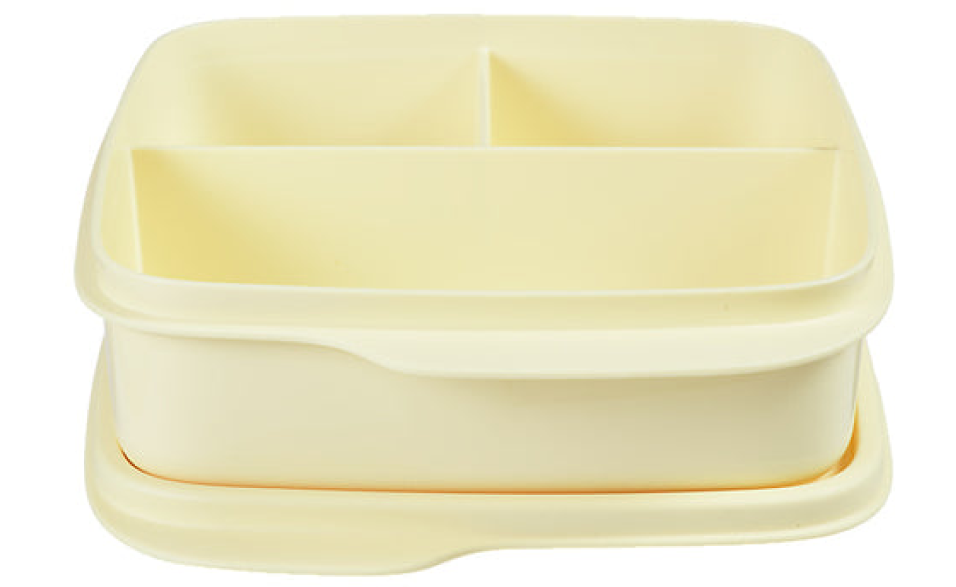 Tupperware Divided Square Lunch Box 550ml (Yellow) TUPP0026