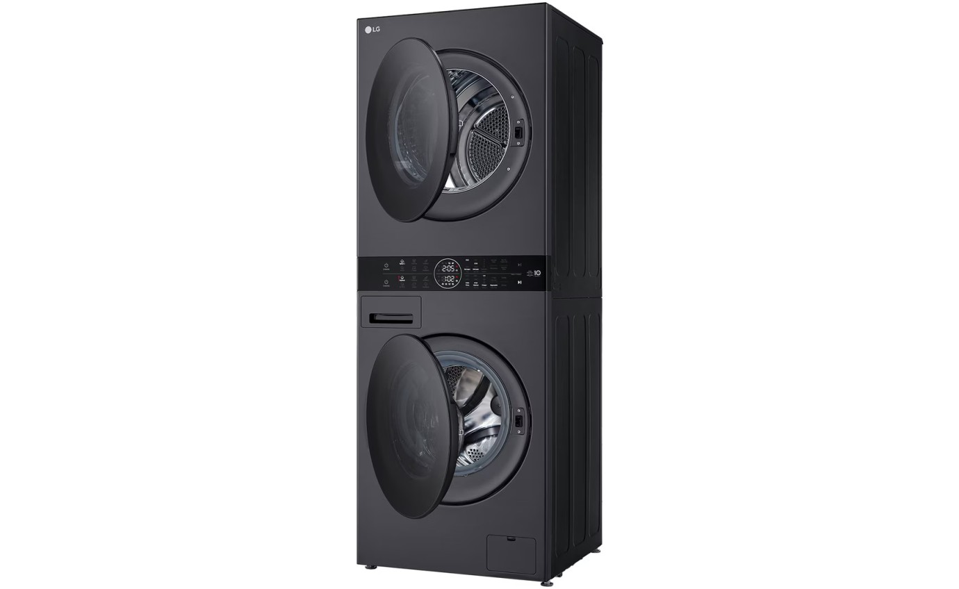 LG 12/10kg WashTower&trade; Stacked Washer Dryer (Black) WWT1210BX
