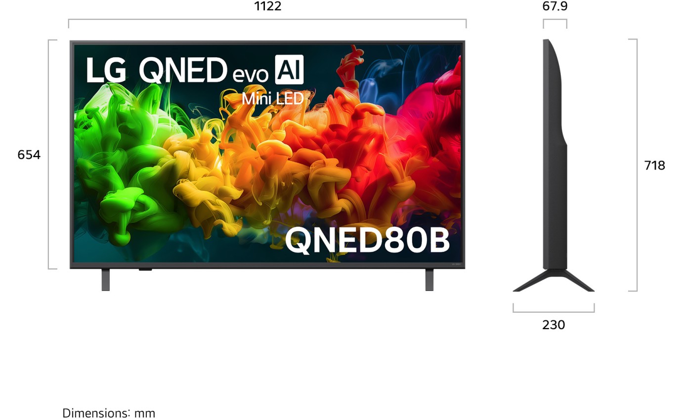 LG 50 inch QNED80B evo AI Mini LED 4K Smart TV 50QNED80BSA