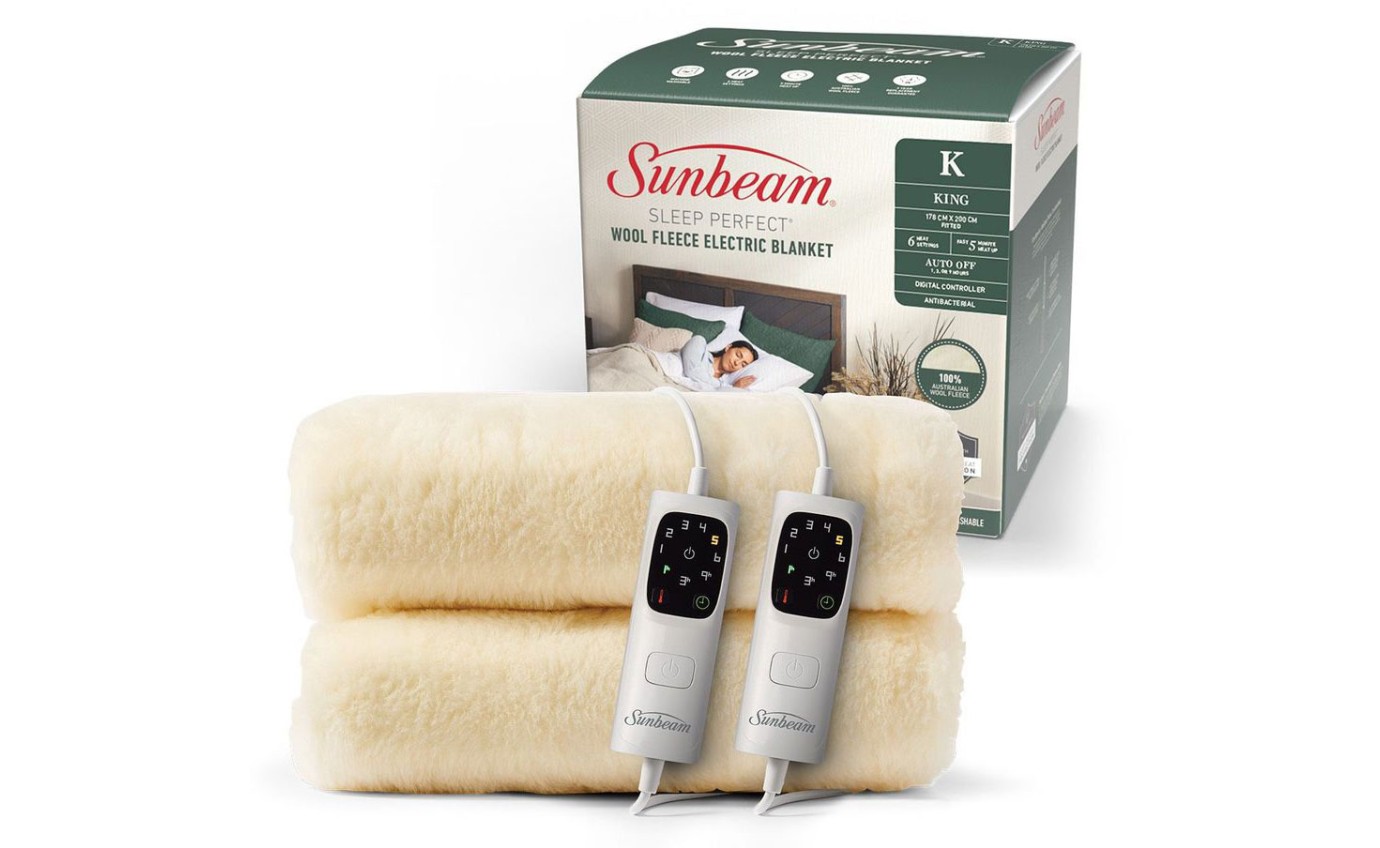 Sunbeam Sleep Perfect Wool Fleece Electric Blanket (King) BLW6671