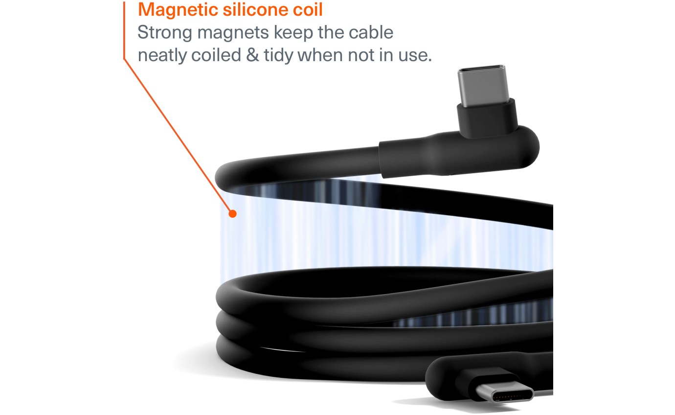 Cygnett DriveSync Right Angle USB-C to USB-C Magnetic Cable 11901359195