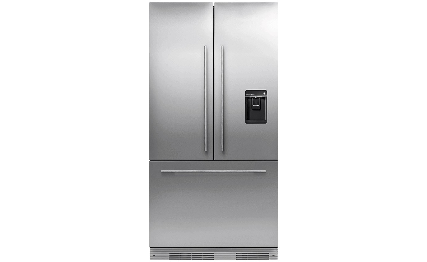 Fisher & Paykel 90cm Series 7 Integrated French Door Refrigerator Freezer, Ice & Water RS90AU1