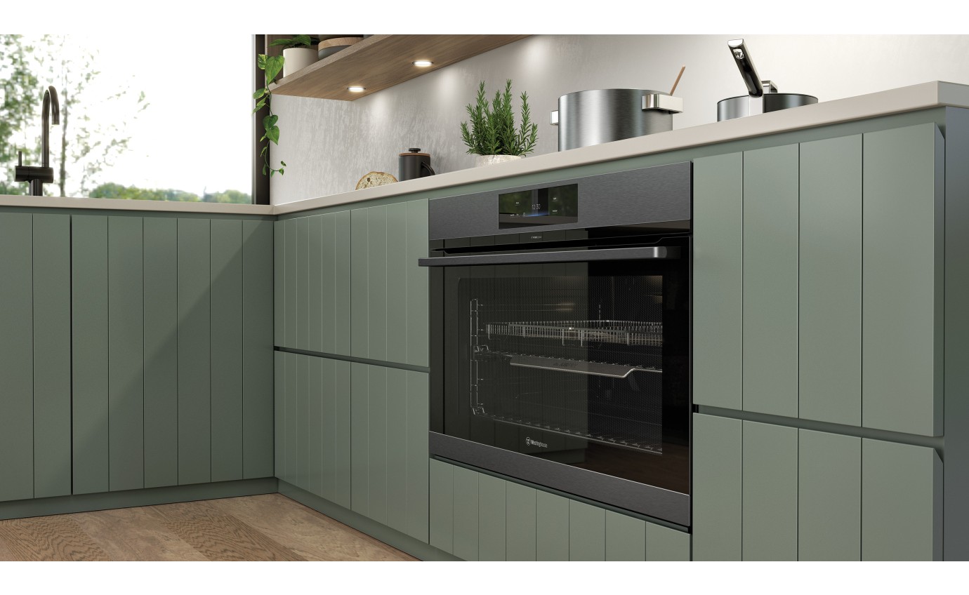 Westinghouse 90cm Multifunction PyroClean Oven with SteamBake (Dark Stainless Steel) WVEP9917DD