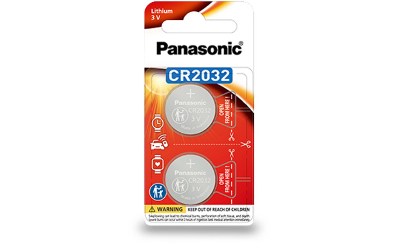 Panasonic Lithium Coin Cell Battery (2 Pack) CR2032PG2B