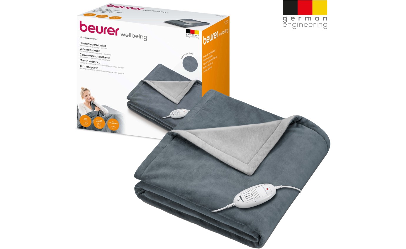 Beurer Super Cosy Heated Throw (Dark Grey) HD75DG