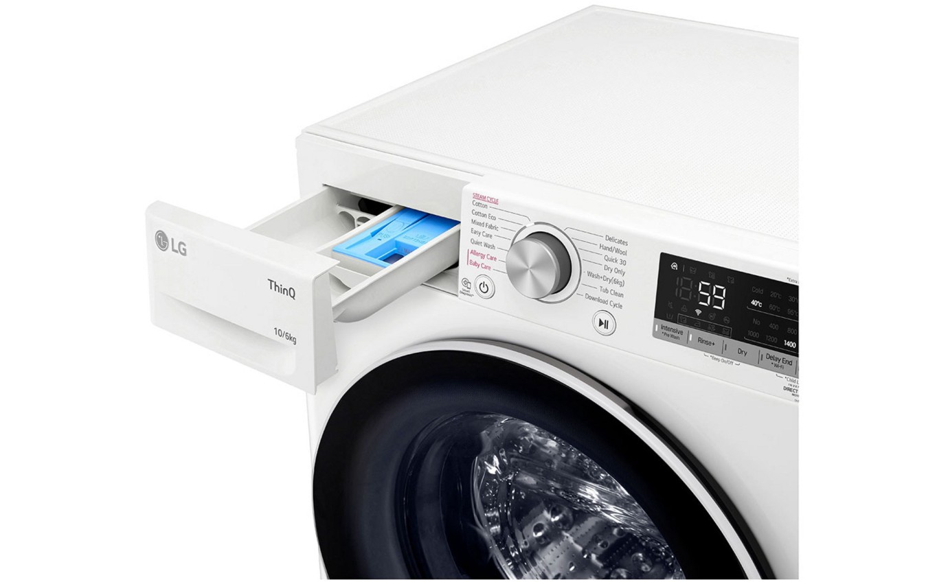 LG 10kg/6kg Front Load Washer Dryer Combo WVC51410W