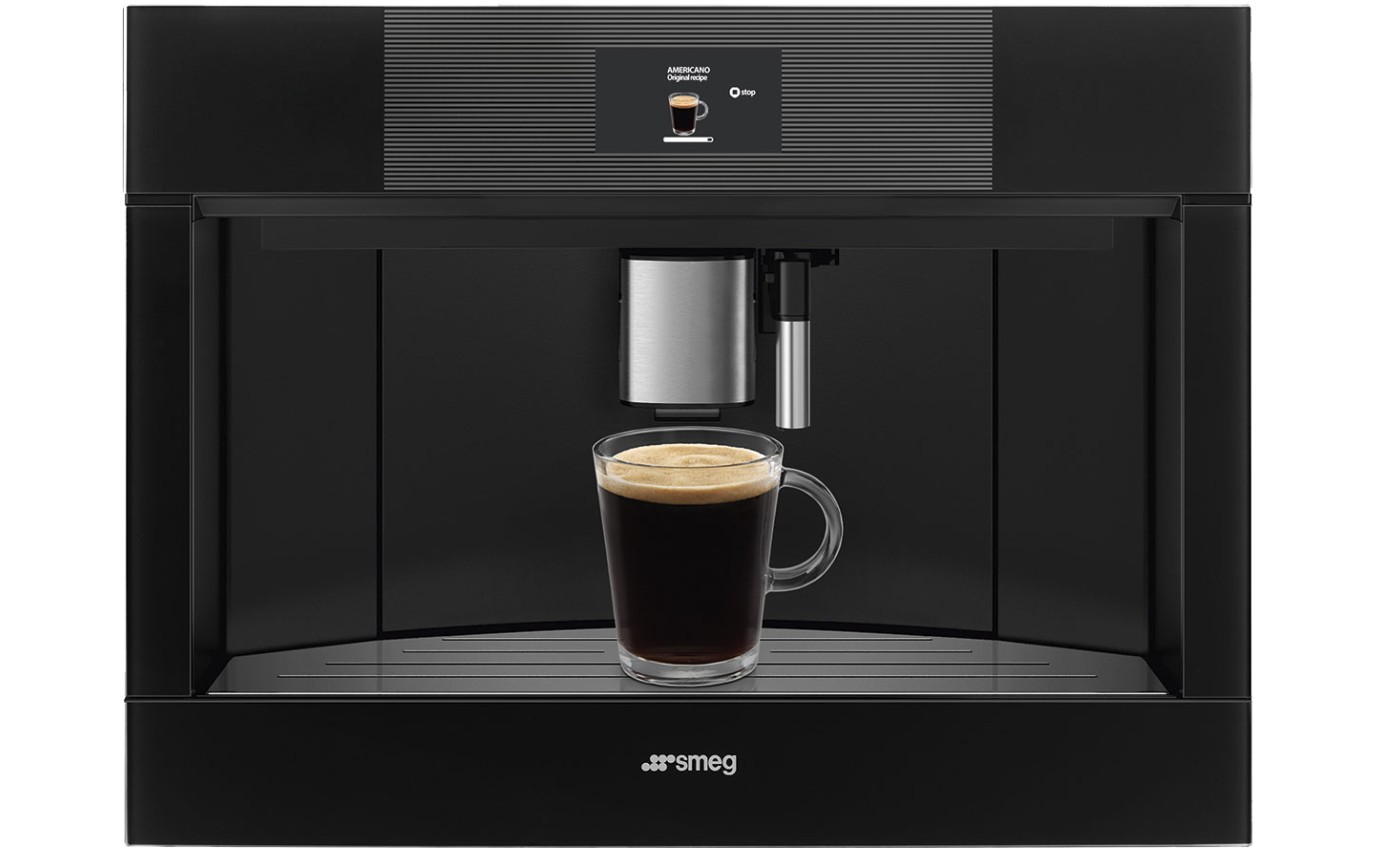 Smeg 45cm Linea Built-in Coffee Machine (Midnight Black) CMS4104B3