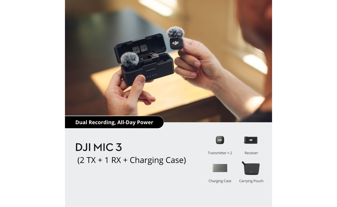 DJI Mic 3 (2 TX + 1 RX + Charging Case) CPRN0000048001
