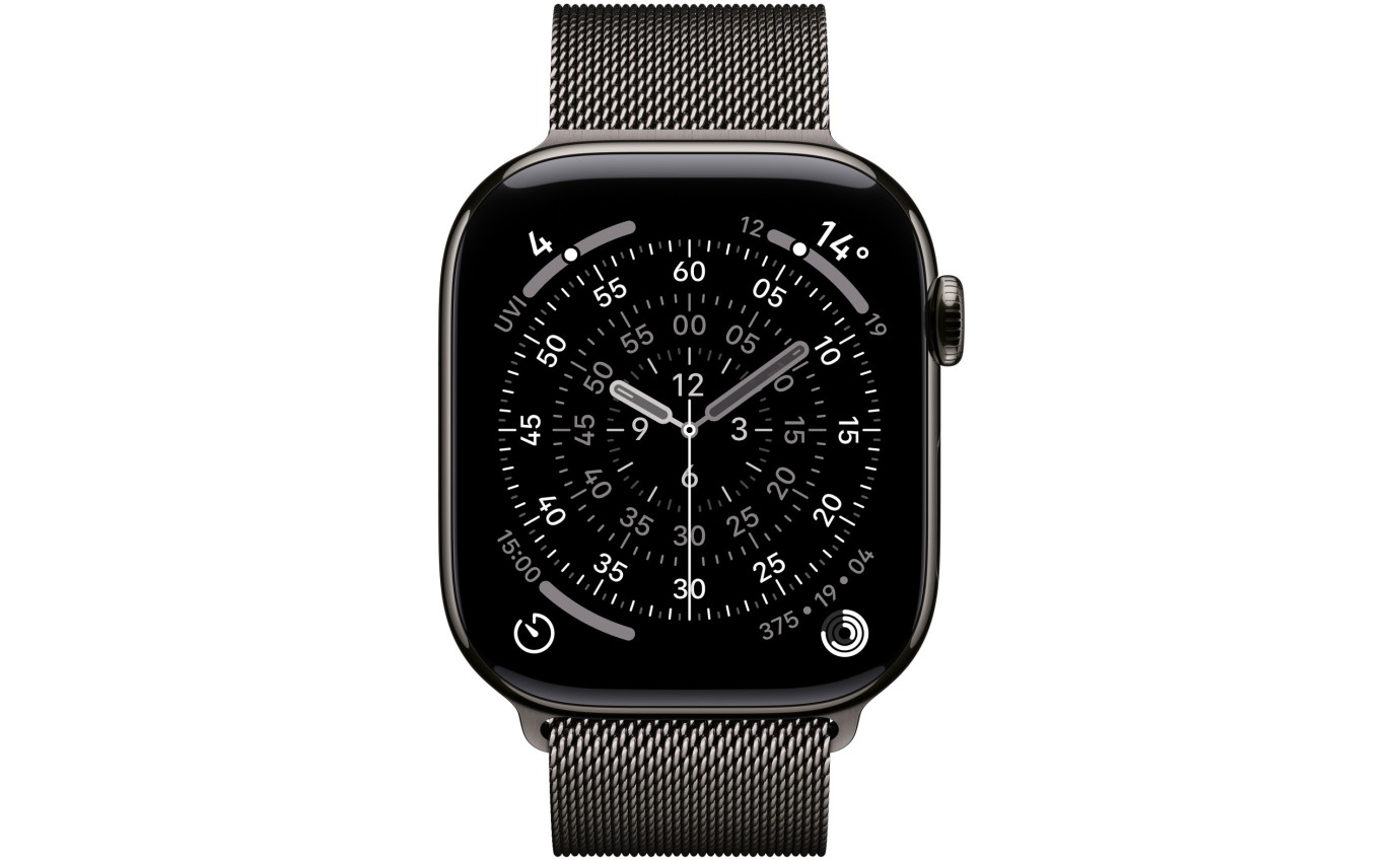 Apple Watch Series 11 GPS + Cellular 46mm Slate Titanium Case with Slate Milanese Loop (M/L) MFD44XA