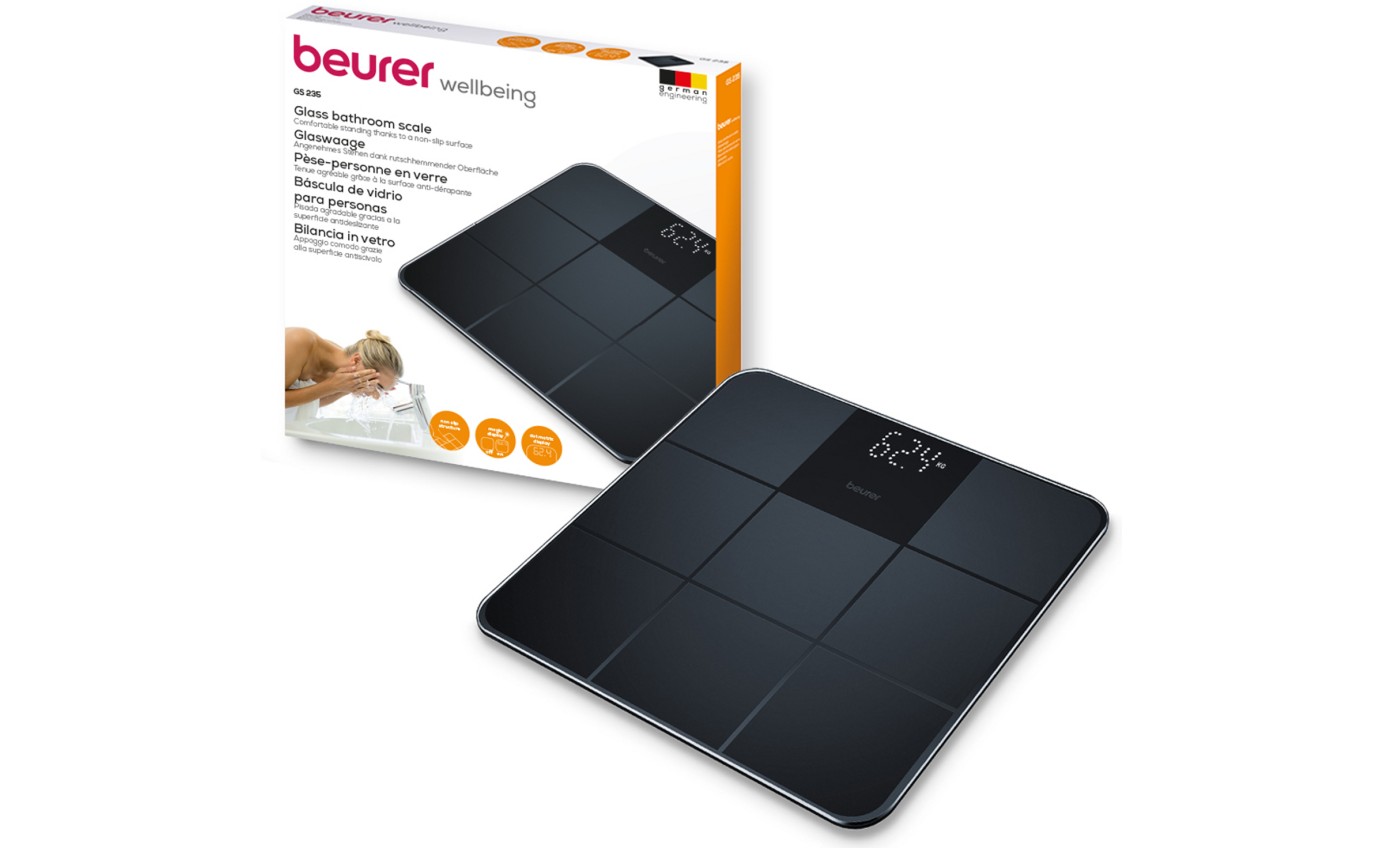 Beurer Digital Glass Bathroom Scale (Black) GS235