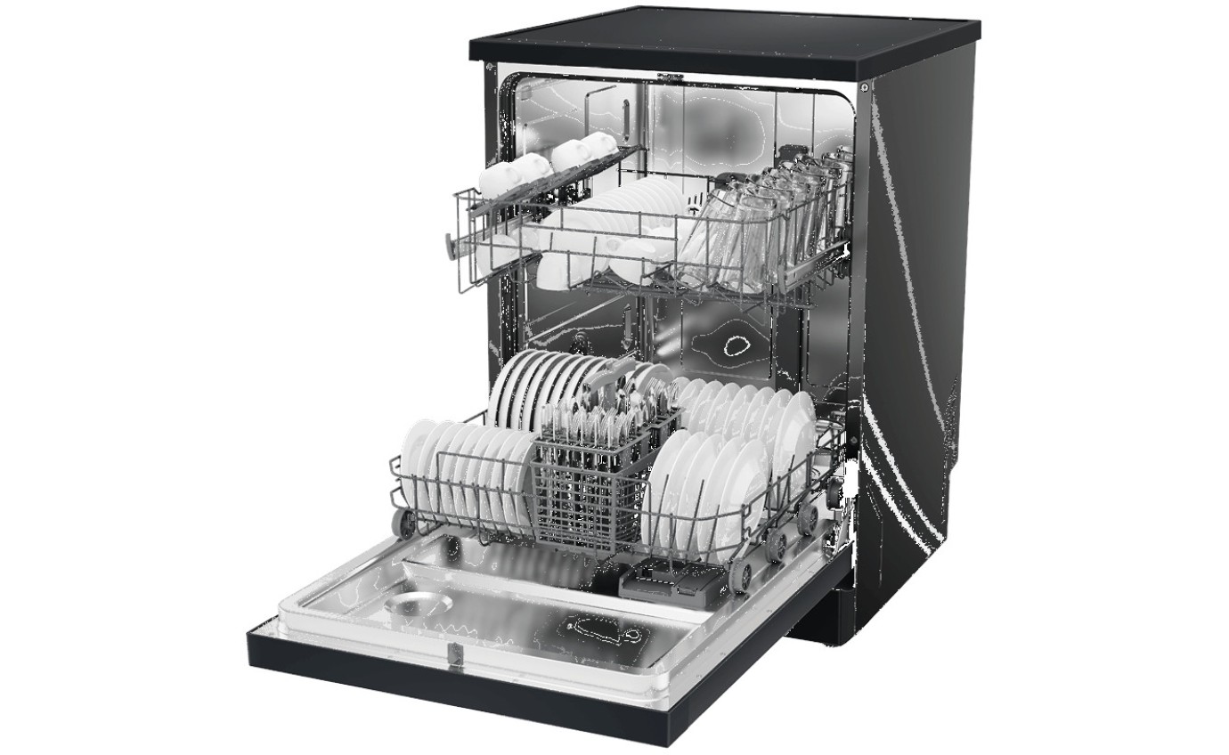 Haier 60cm 300 Series Freestanding Dishwasher (Black) HDW13F0B1