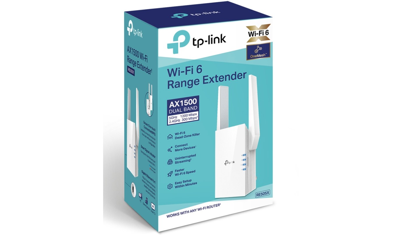 TP-Link AX1500 Wi-Fi 6 Range Extender RE505X