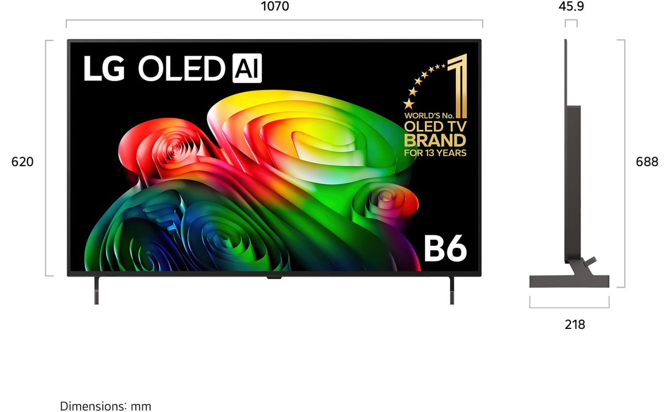 LG 48 inch B6 OLED AI 4K Smart TV OLED48B6PSA