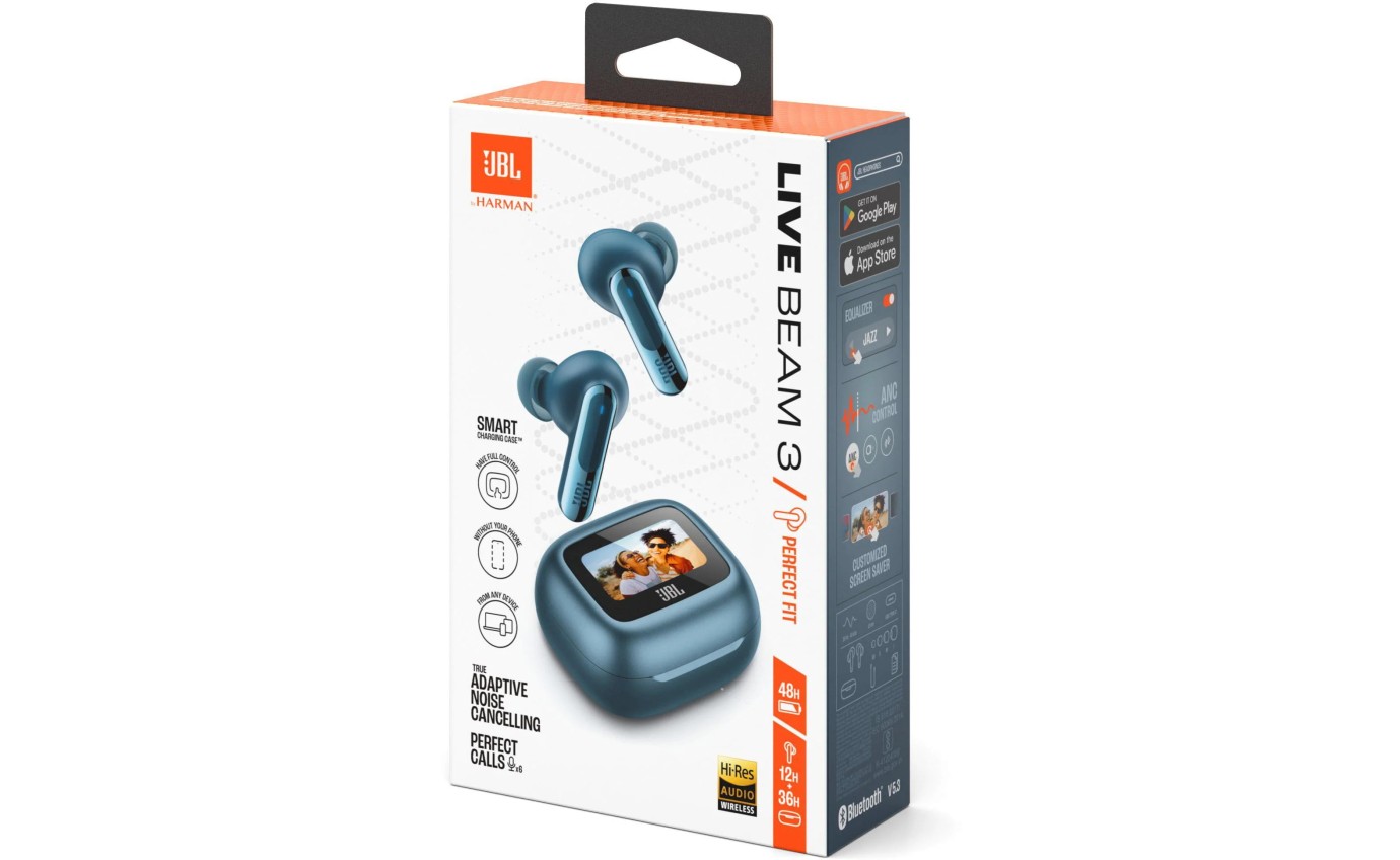 JBL Live Beam 3 TWS Noise Cancelling In-Ear Headphones (Blue) JBLLIVEBEAM3BLU