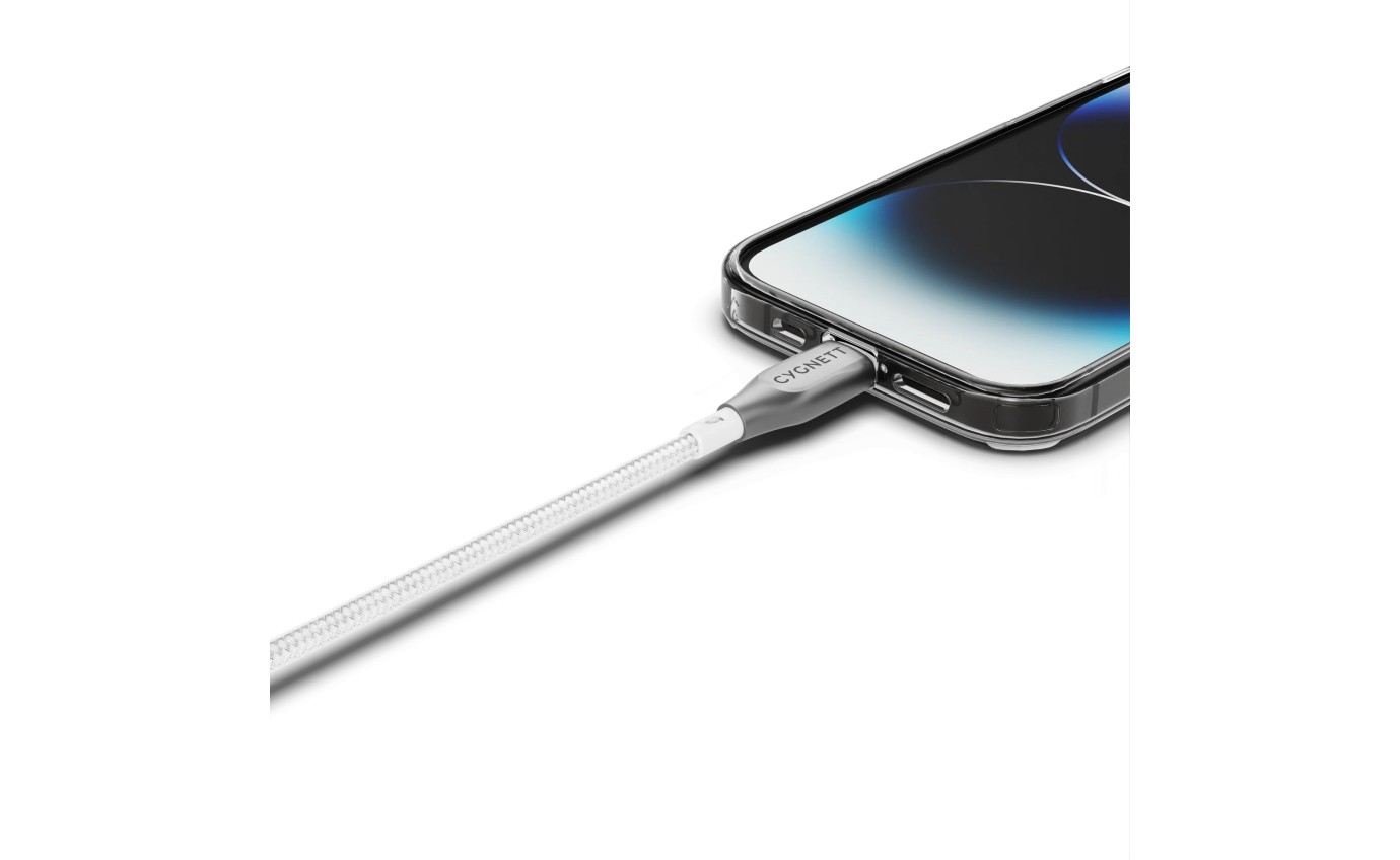 Cygnett Armoured Lightning to USB-C Cable 1m (White) 11901317433