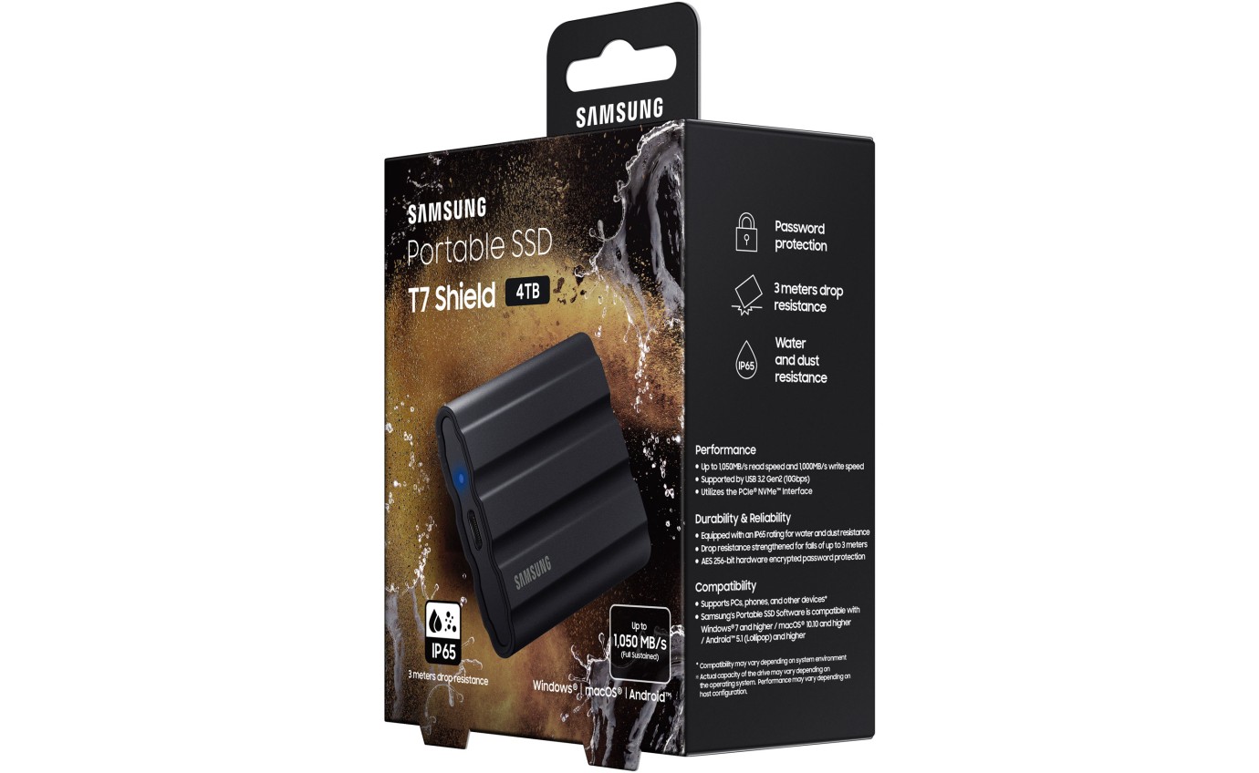 Samsung Portable SSD T7 Shield 4TB (Black) MUPE4T0SWW