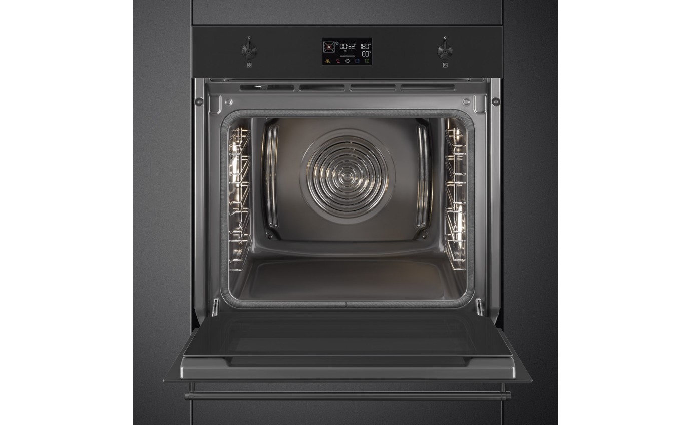 Smeg 60cm Classic Thermoseal Pyrolytic Oven with EvoScreen - Matte Black SOPA6302TN