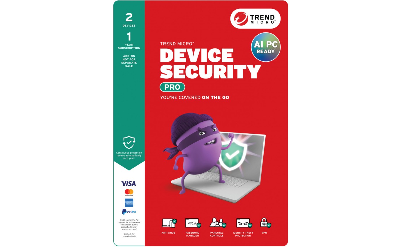 Trend Micro Device Security Pro Add-On (2 Devices 1 Year) AUTMMM001