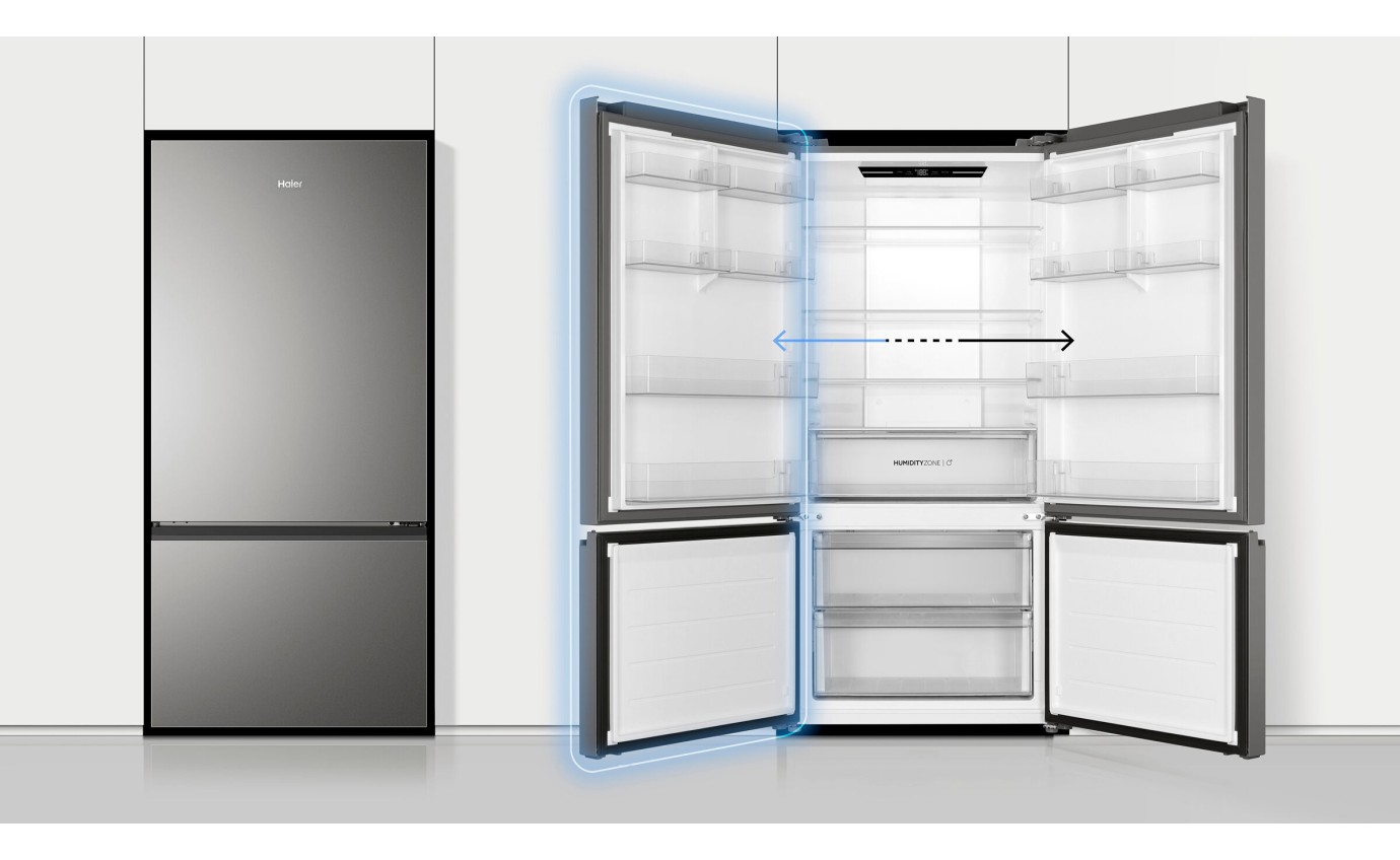 Haier 517L 500 Series Refrigerator Bottom Freezer (Satina) HRF510BS