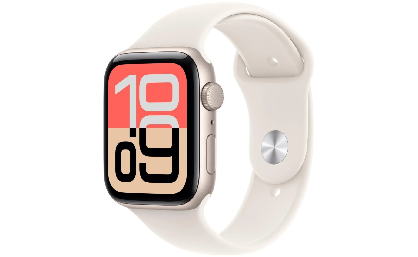 Apple Watch SE 3 GPS 44mm Starlight Aluminium Case with Starlight Sport Band (M/L) MEHJ4XA