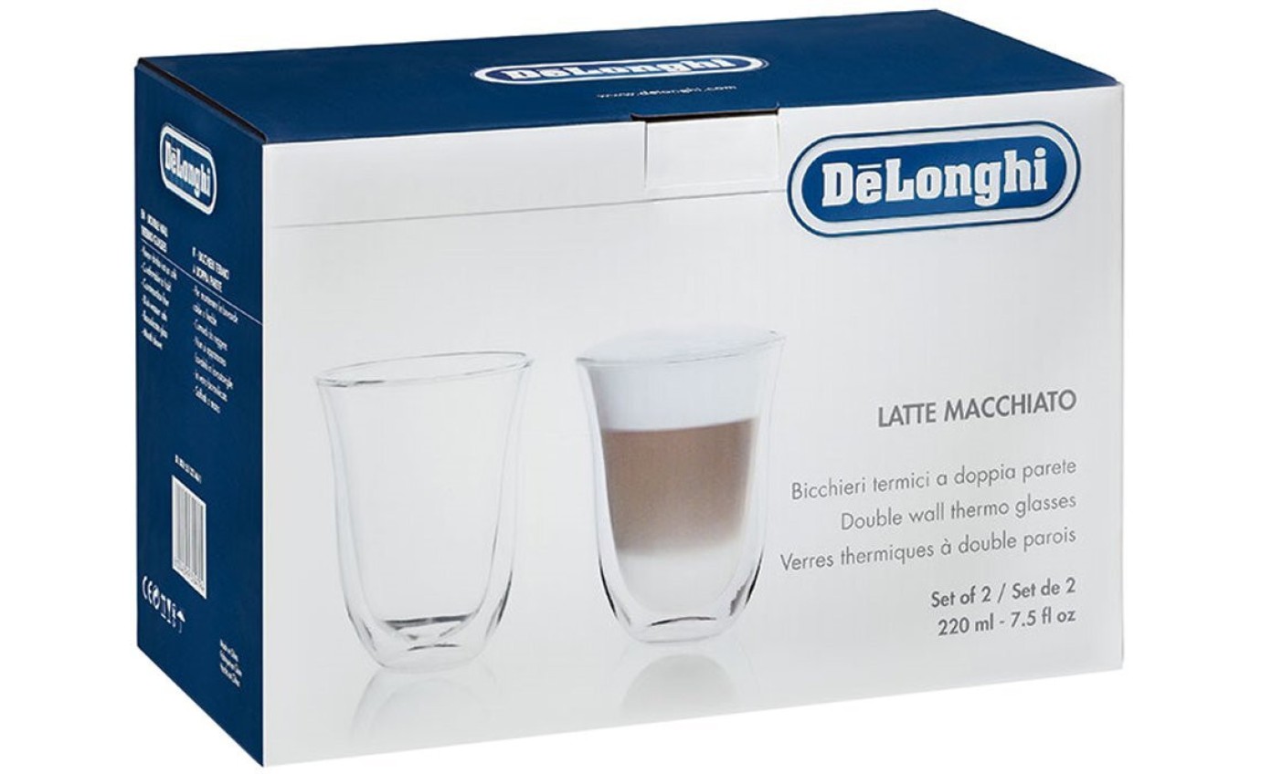 DeLonghi Latte Macchiato Glasses 220ml DBWALLLATTE