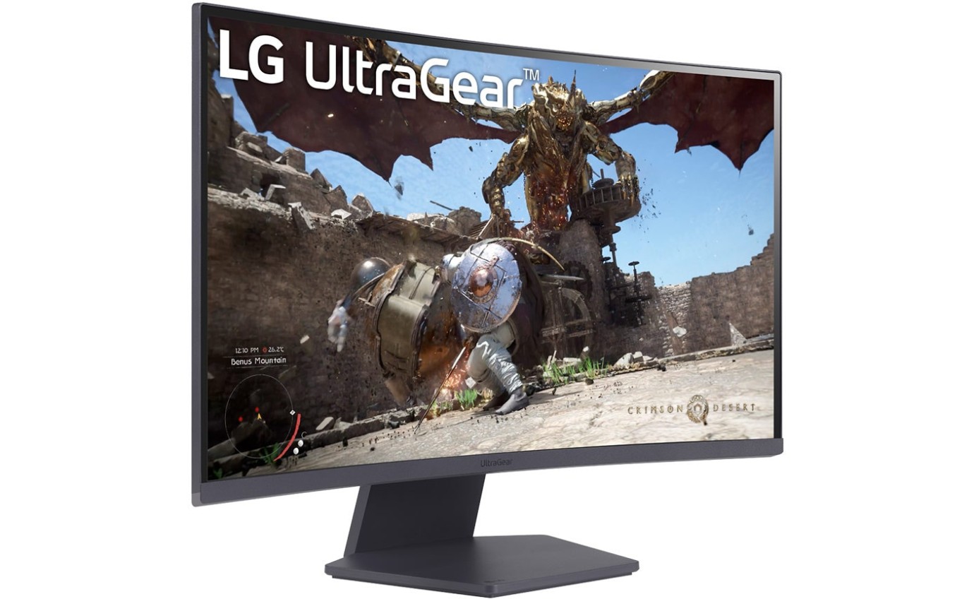 LG 31.5 inch UltraGear&trade; 1000R QHD Curved 180Hz Gaming Monitor 32GS60QCB