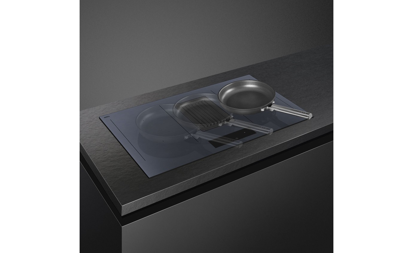 Smeg 83cm Linea Integrated Induction Cooktop (Neptune Grey) HOBD182DG