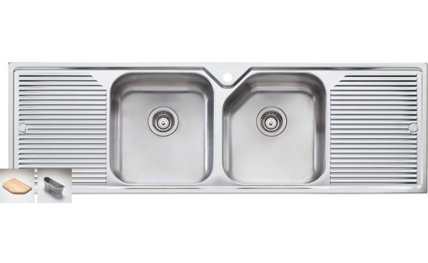 Oliveri Nu-Petite Double Bowl Double Drainer NP6531TH