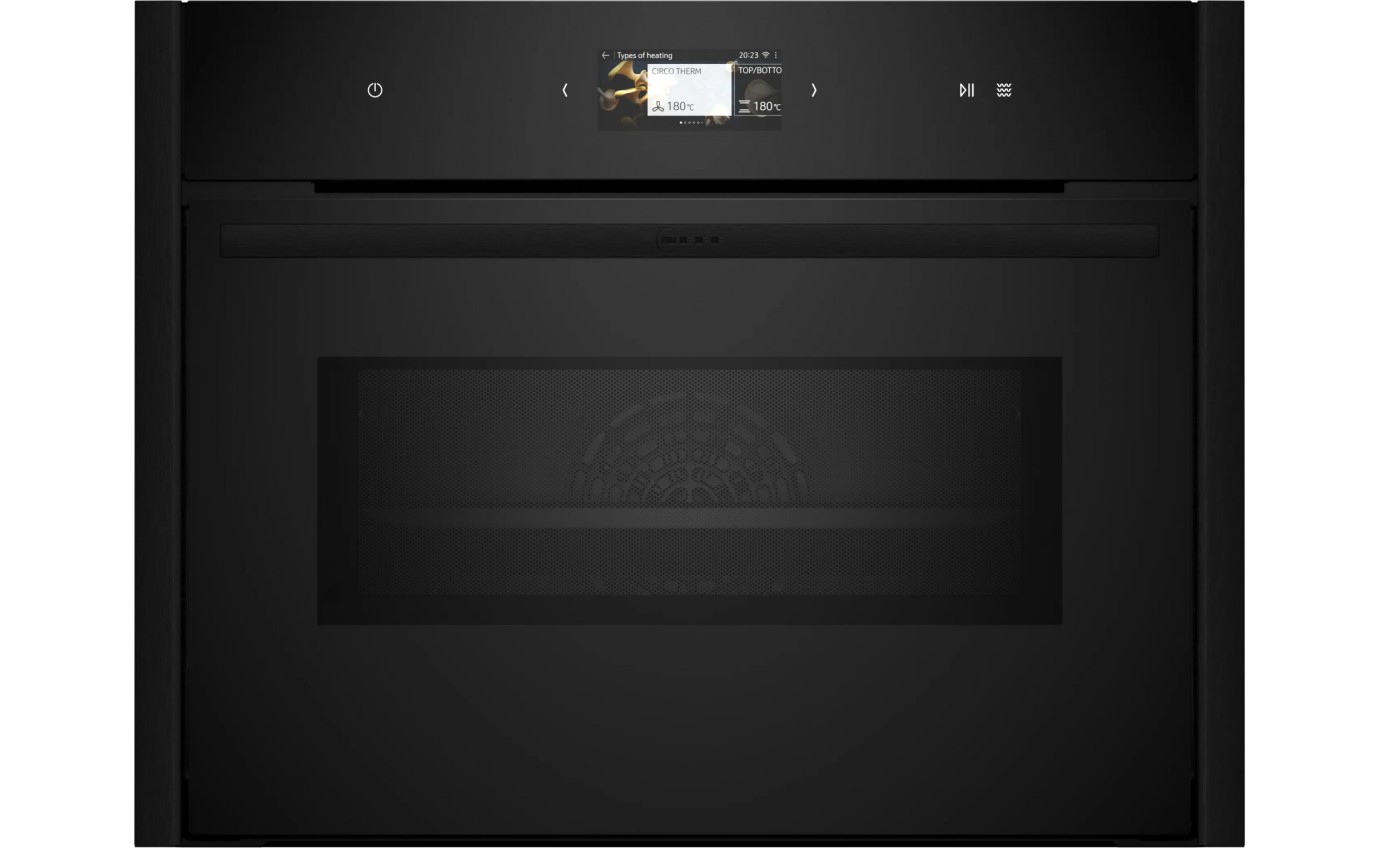 Neff 45cm N 90 Built-in Compact Oven with Microwave Function (Deep Black)