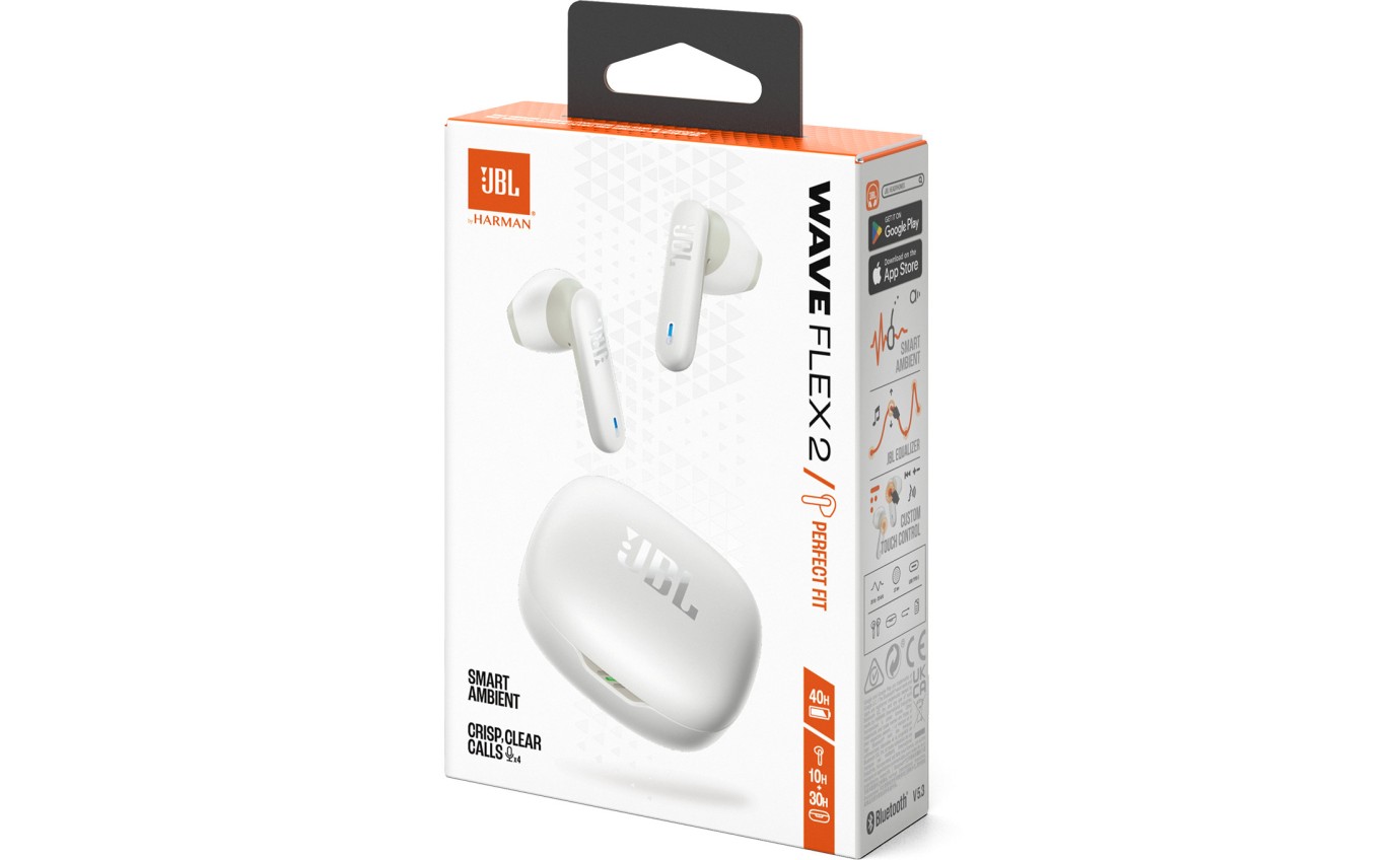 JBL Wave Flex 2 True Wireless In-Ear Headphones (White) JBLWFLEX2WHT