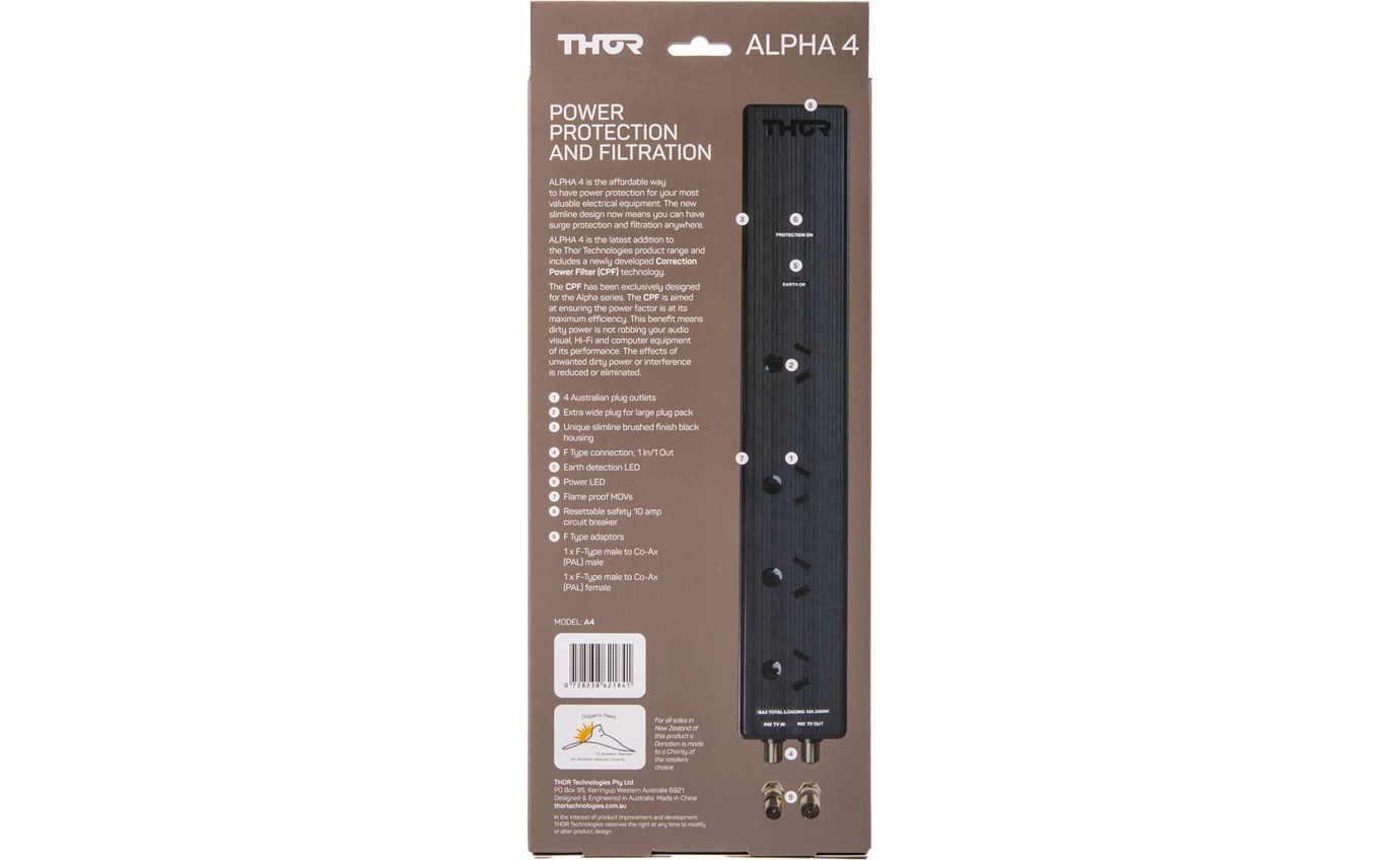 Thor 4 Way Surge Protector with Good Filtration A4