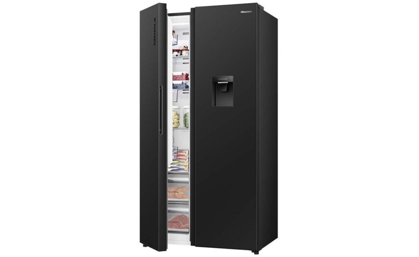 Hisense 541L PureFlat Side by Side Fridge (Black) HRSBS540BW