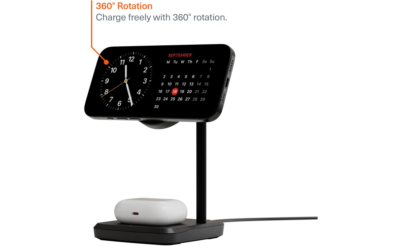 Cygnett ChargeBase Qi2.0 2-in-1 Magnetic Wireless Charger 11901330670