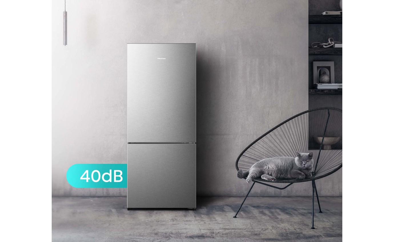 Hisense 417L PureFlat Bottom Mount Fridge (Stainless Steel) HRBM418S