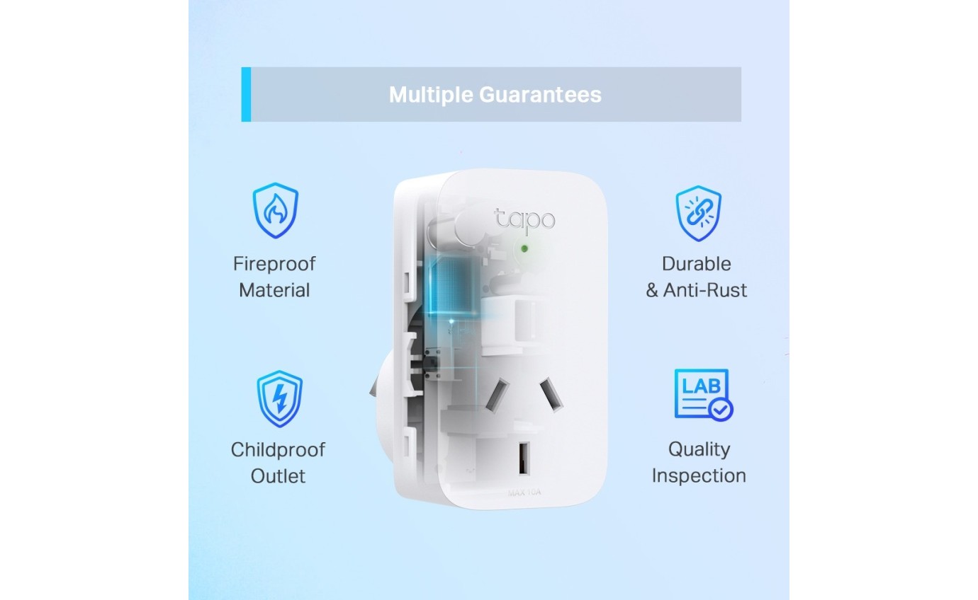 Tapo Mini Energy Monitoring Wi-Fi Smart Plug (2 Pack) TAPOP1102PACK