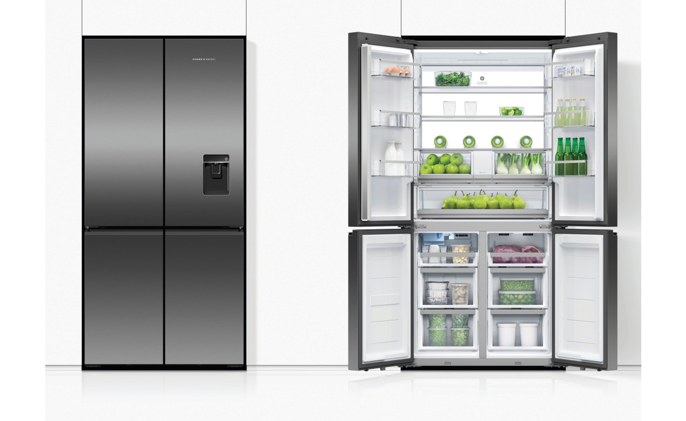 Fisher & Paykel 690L Series 7 Quad Door Refrigerator Freezer, Ice & Water RF730QNUVB1