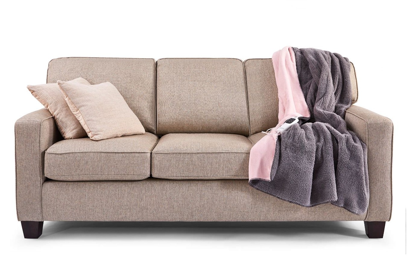 Sunbeam Feel Perfect Reversible Micro Fleece & Sherpa Fleece Heated Throw Blanket TRF4000