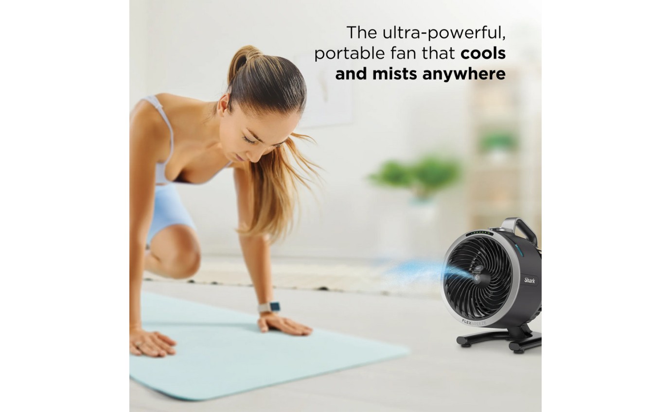 Shark FlexBreeze HydroGo Misting Portable Fan (Charcoal) FA052Q