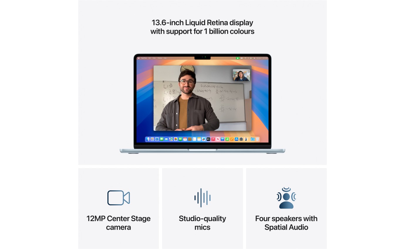 Apple MacBook Air 13-inch M4 Chip 16GB RAM 256GB (Sky Blue) MC6T4XA