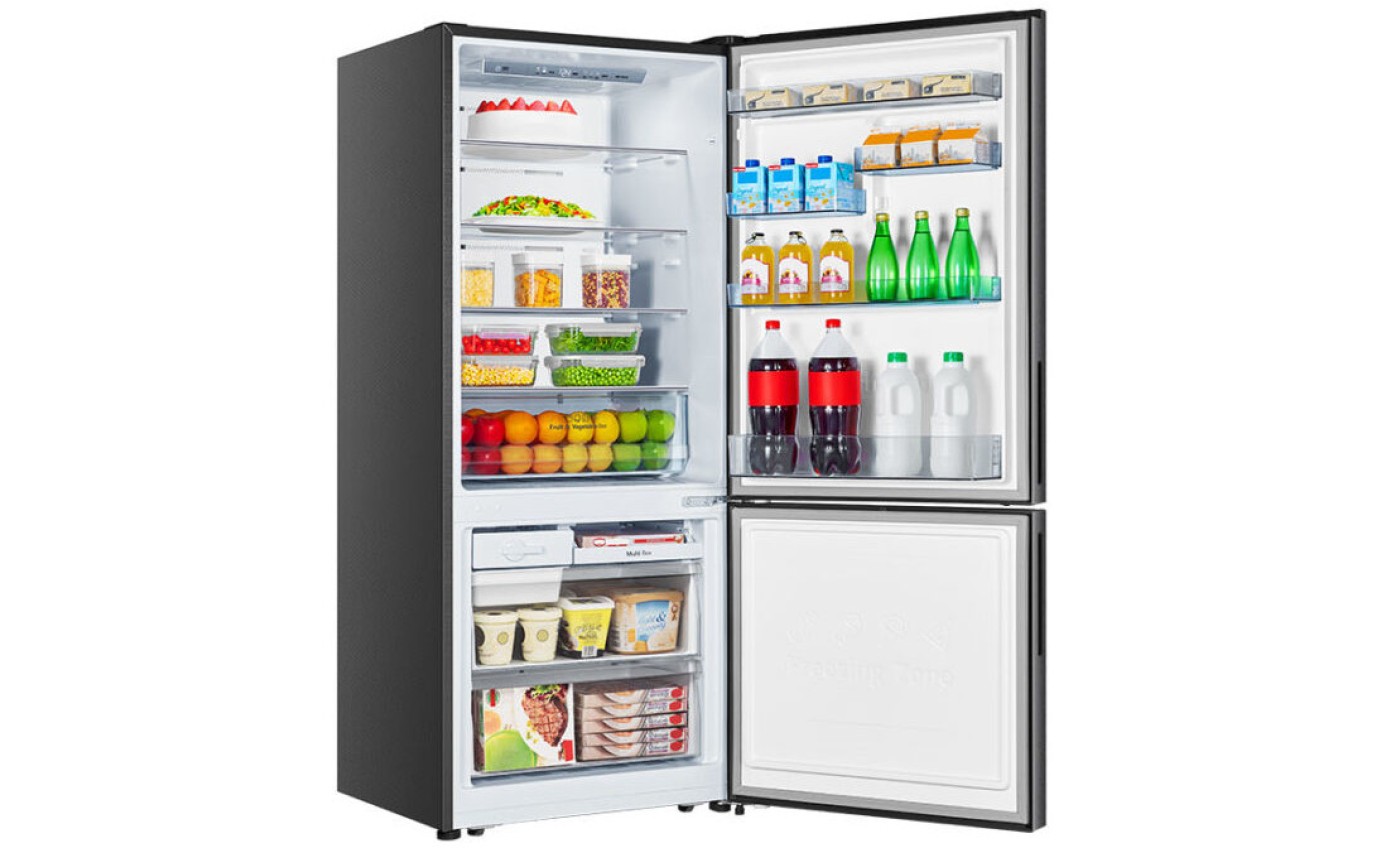 Hisense 417L PureFlat Eco Vision Bottom Mount Fridge (Black Steel) HRBM418E
