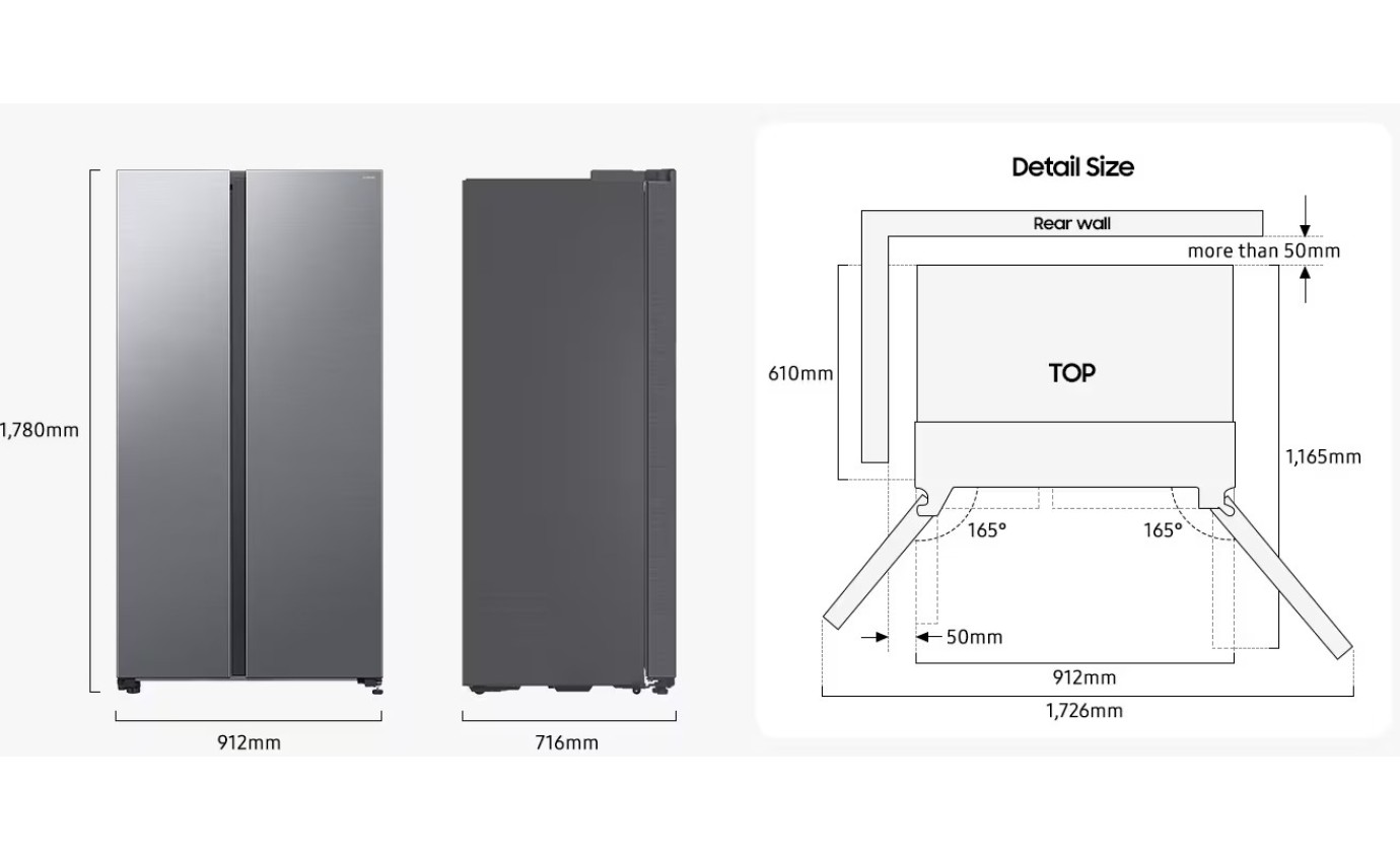 Samsung 655L Smart Side By Side Fridge (Silver) SRS6100S