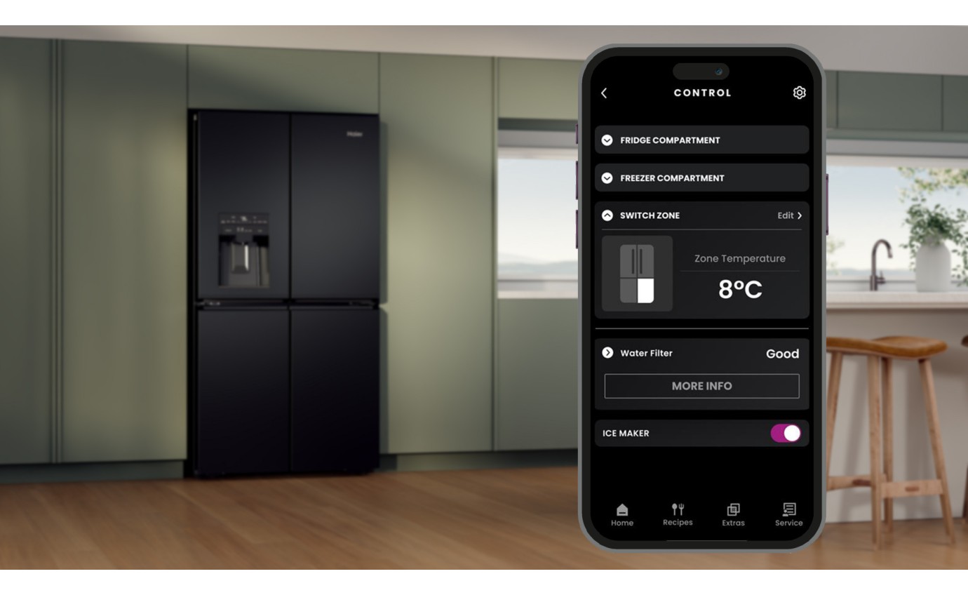 Haier 601L 600 Series Quad Door Refrigerator Freezer (Black) HRF680YZC