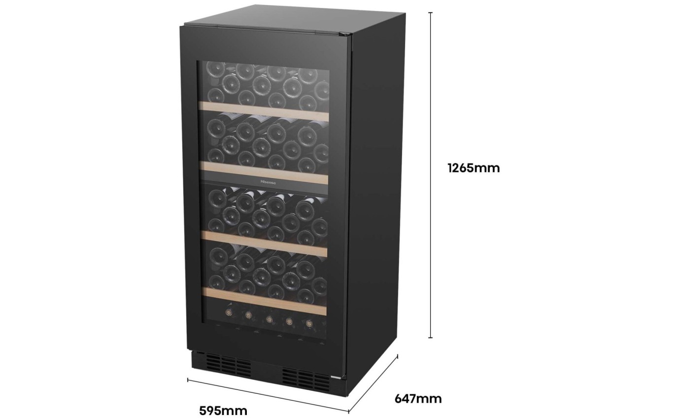 Hisense 108 Bottle Dual Zone Wine Cabinet HRWC108B