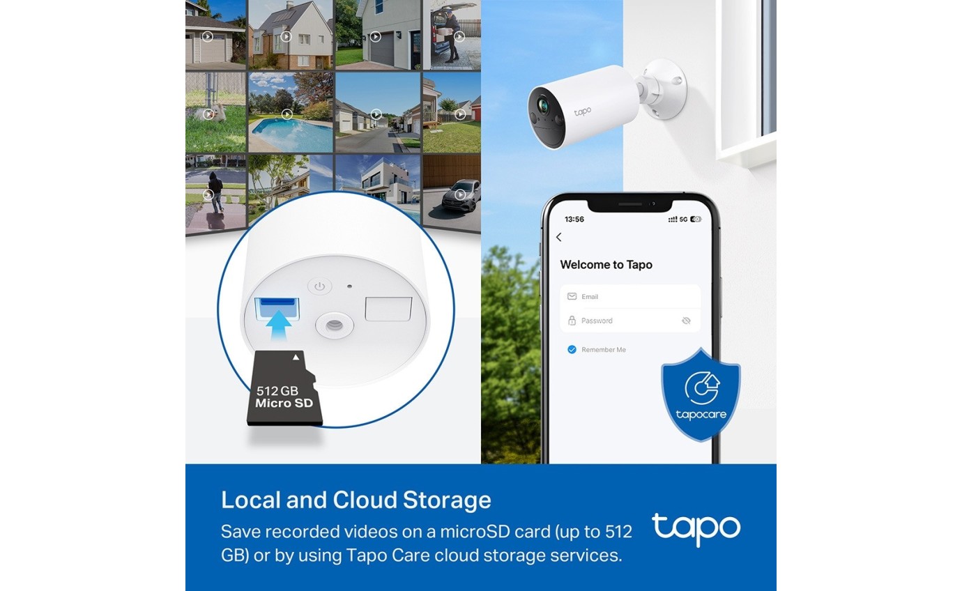 Tapo 2K 3MP Smart Wire-Free Indoor/Outdoor Security System (4 Pack) TAPOC4104PACK