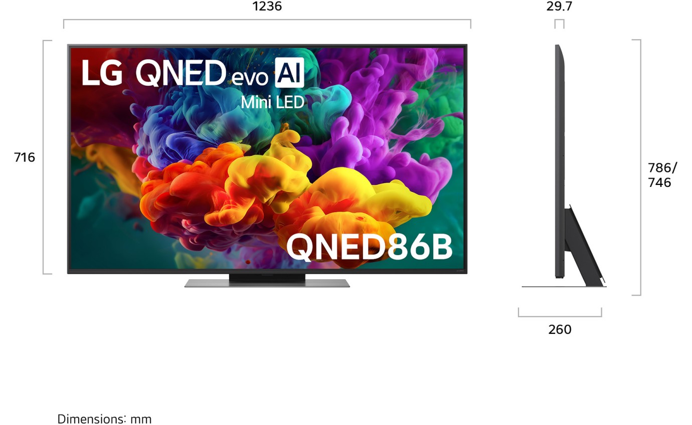 LG 55 inch QNED86B evo AI Mini LED 4K Smart TV 55QNED86BSA