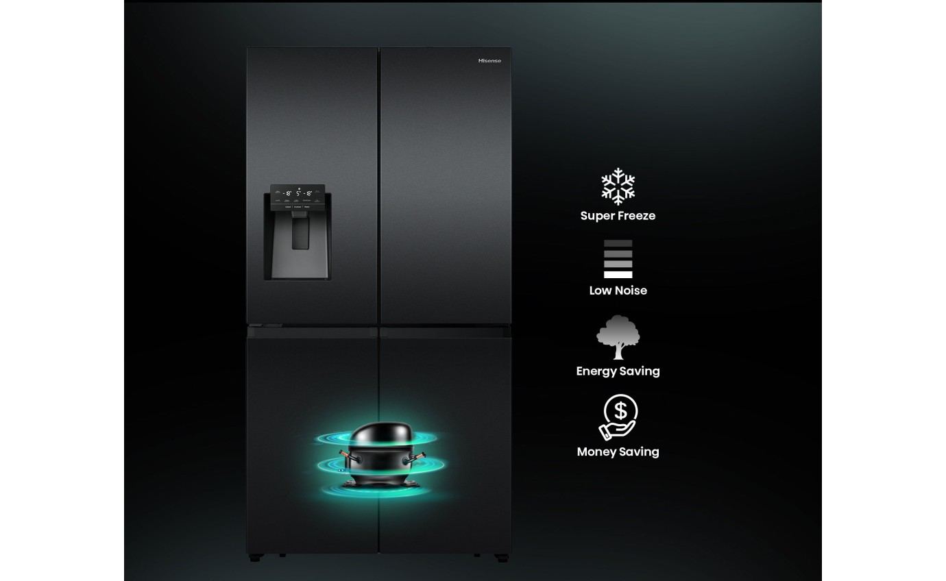 Hisense 585L French Door Refrigerator (Dark Stainless Steel) HRCD586TBWB